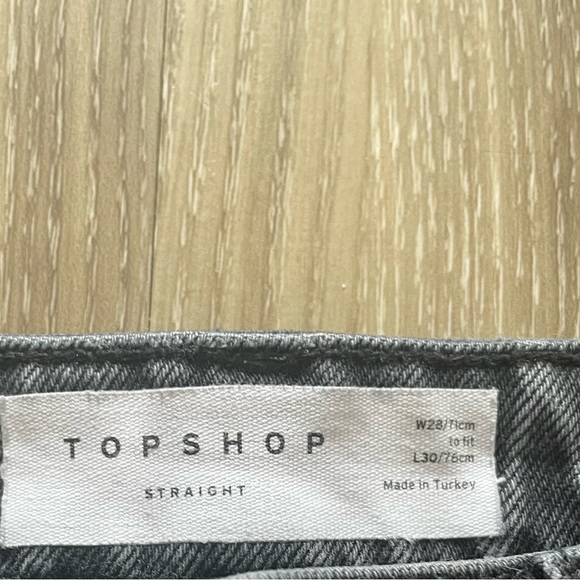 Topshop Straight Grey Jeans - Picture 5 of 5